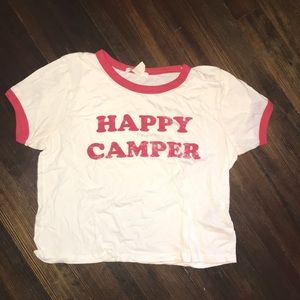 Happy camper graphic crop top